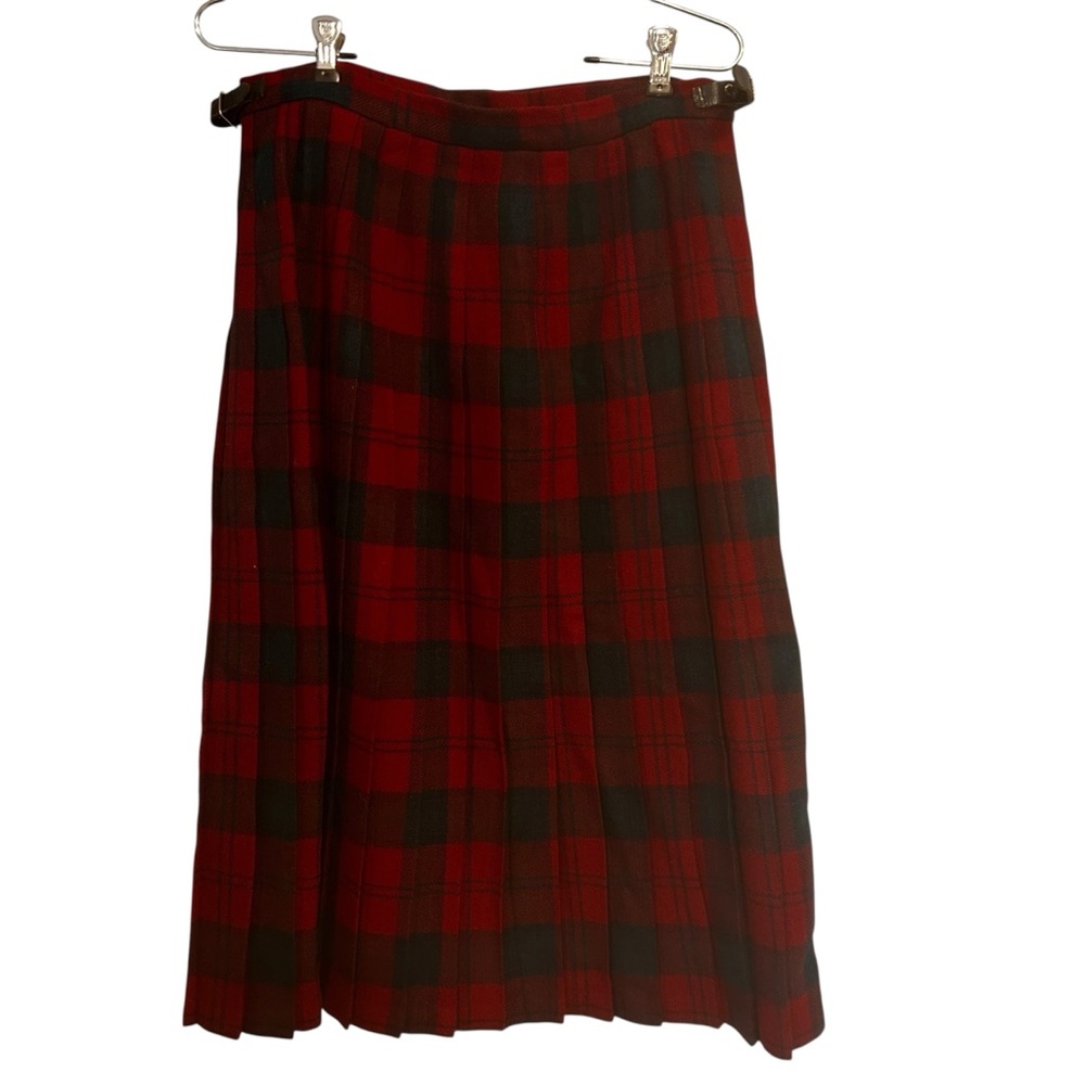 Clan laird skirt kilt womens size 8/10 vintage set 2 red green blue ivory multi - Picture 2 of 15
